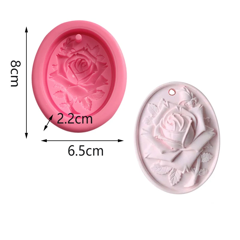 Camellia Flower Soap Mold Decorations Hanging Diffuser Mould For Aromatherapy Car Freshie Wax Melts Candle Cake Kitchen Baking