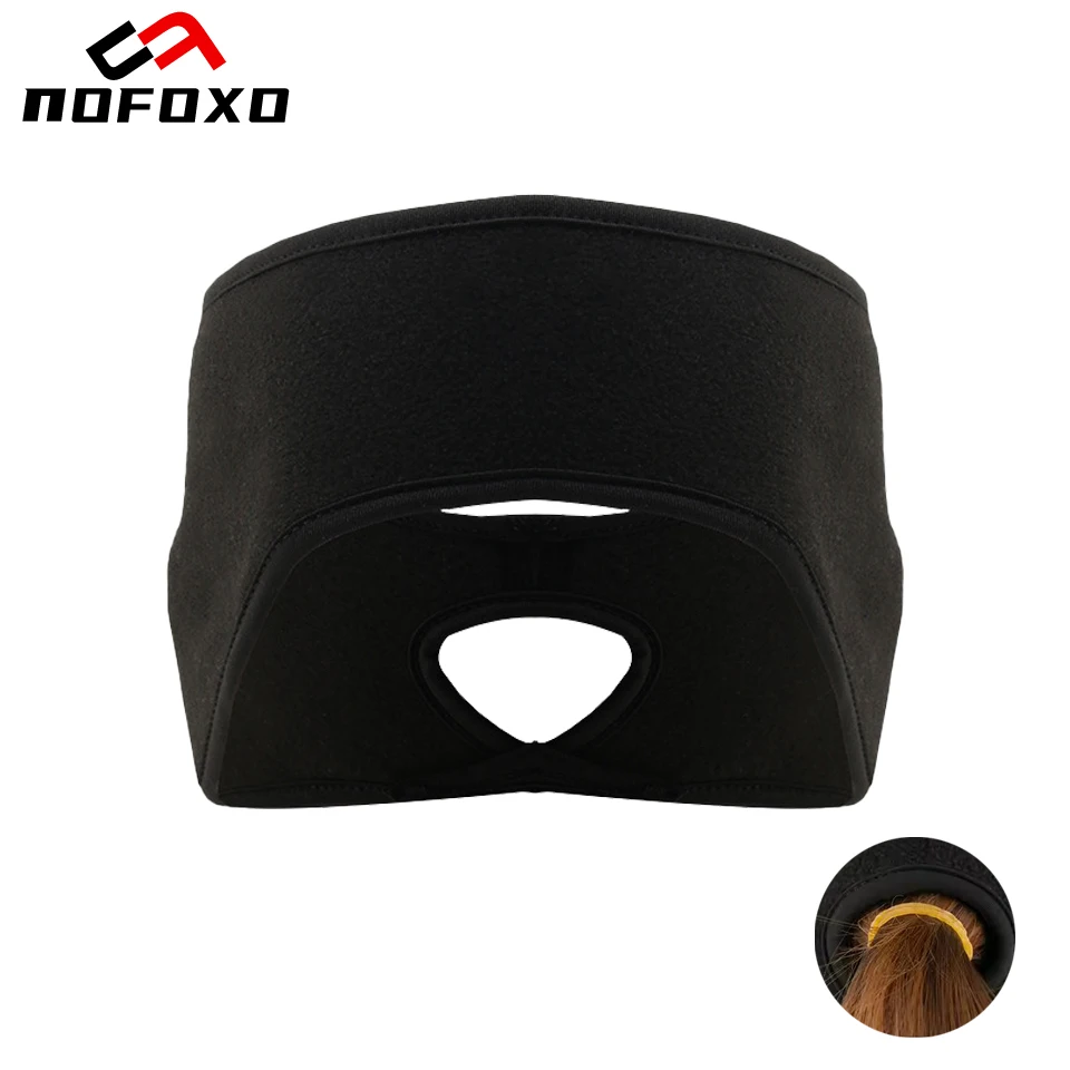 AliExpress nofoxo NOFOXO Ear Warmer Running Headbands Winter Windproof Ponytail Headbands Head Wraps Sport Earmuff for Women Outdoor Sports