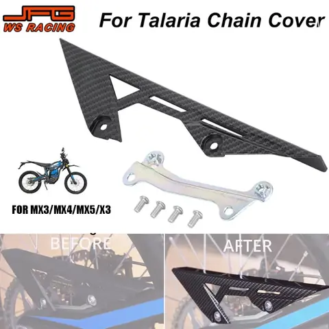 Chain Guard Motorcycle Cover Protector Sprocket Saver For TALARIA Sting X3 MX3 MX4 MX5 Electric Bike Carbon Fiber Pattern Parts