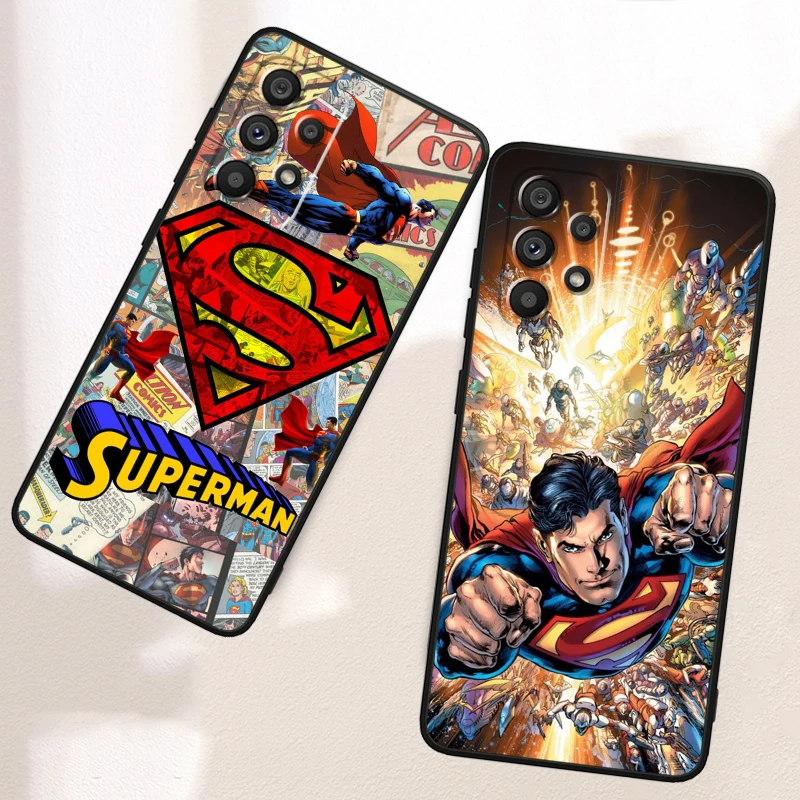 Luxury S-Supermans Comics Cool For Samsung Note 20 10 Ultra Plus A31 A14 A12 A70 A34 A25 A04 A05 A15 A24 5G Black TPU