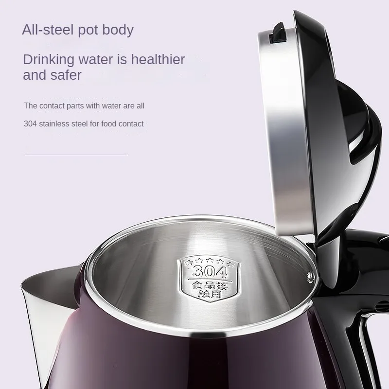 Stainless Steel Electric Kettle E-15 with Double-Layer Anti-Scalding Feature and Heat Preservation Function for Home Use 220V