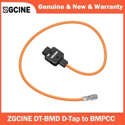 ZGCINE DT-BMD D-Tap to 2-Pin BMPCC Power Cable 60cm 180°Rotatable with Braided Wire for Blackmagic Pocket Cinema Camera 4K 6K