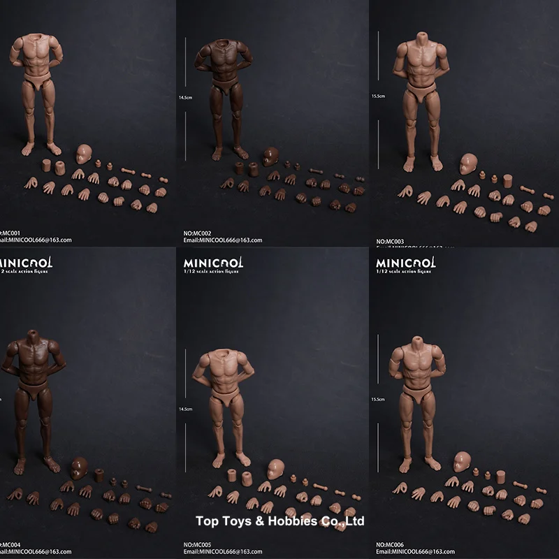 MINI COOL MC001 MC006 1/12 Super Flexible Movable Muscle Joint Body With Head Full Set 6inch Male Soldier Action Figure Doll