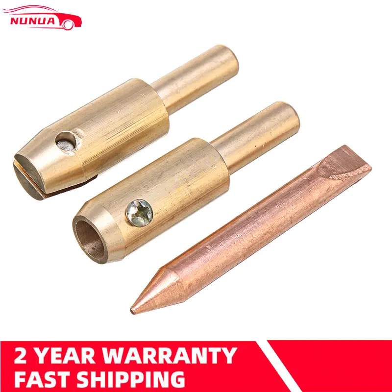 3Pcs Dent Fix welding Gun Round Washer Chuck Car Spotter Head Tip Clamp Bit Spot Weld Stud Studder Washer Holder Copper Kits