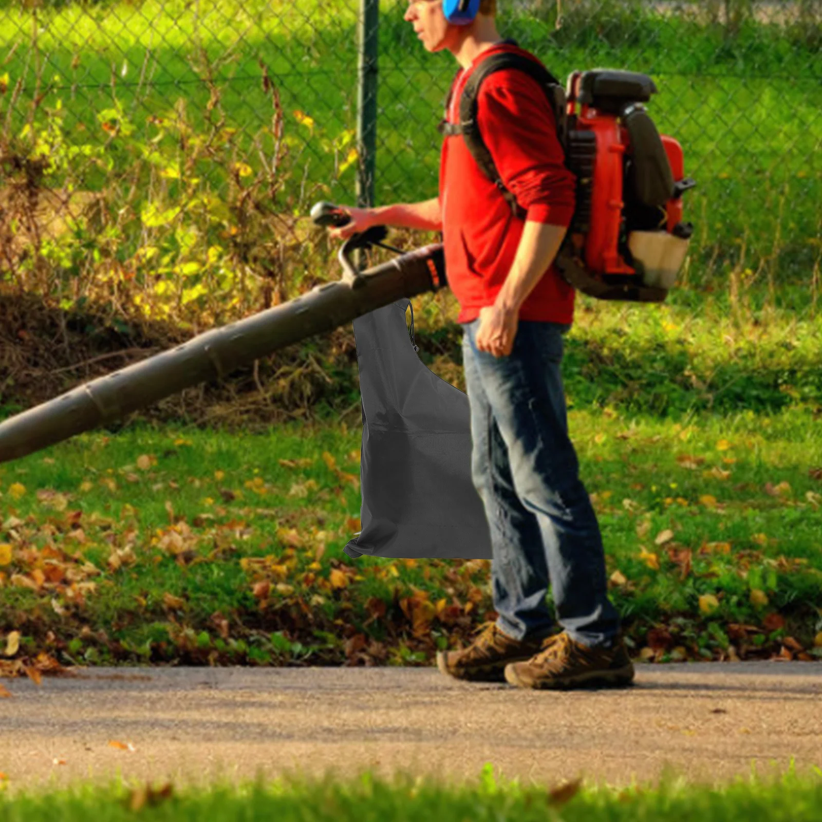 حقيبة منفاخ أوراق الشجر بديلة عملية حقيبة تخزين مفرغة لمجموعة أوراق الشجر المتساقطة في الهواء الطلق حقيبة قماش كبيرة متينة #5