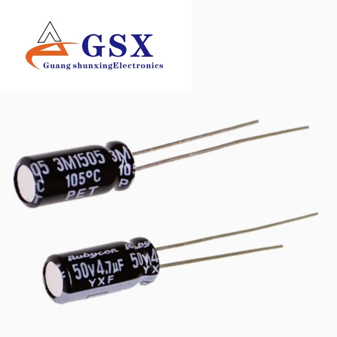 

Brand new imported genuine original aluminum electrolytic capacitor 50v4.7UF 5 * 11 ruby YXF high-frequency long life