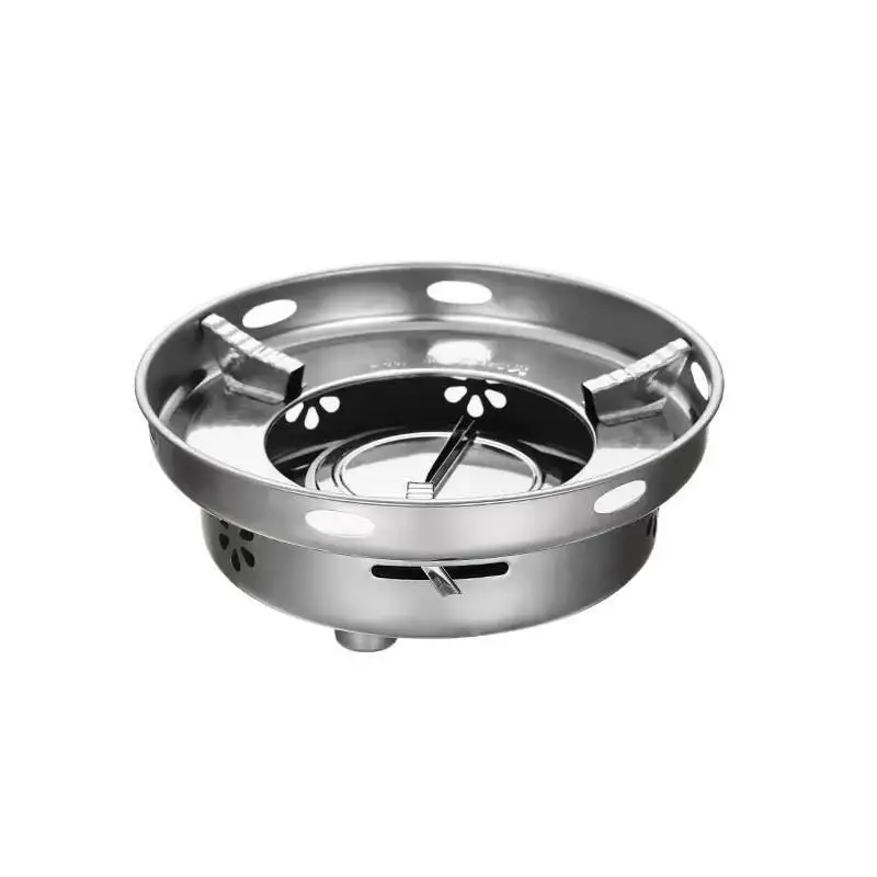 ⑥ Portable Stainless Steel Alcohol Stove With Temperature Control Camping Stove Picnic Cooking Durable Structure