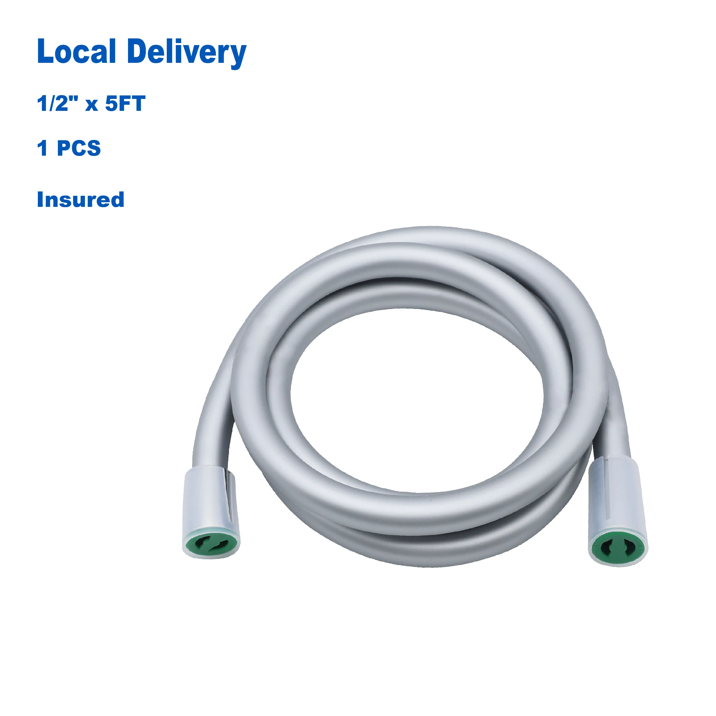 

KING SMART Ultra-Soft Silicone Handheld Shower Head Hose Replacement; 5 FT; Silver; 1pcs/case; 81003