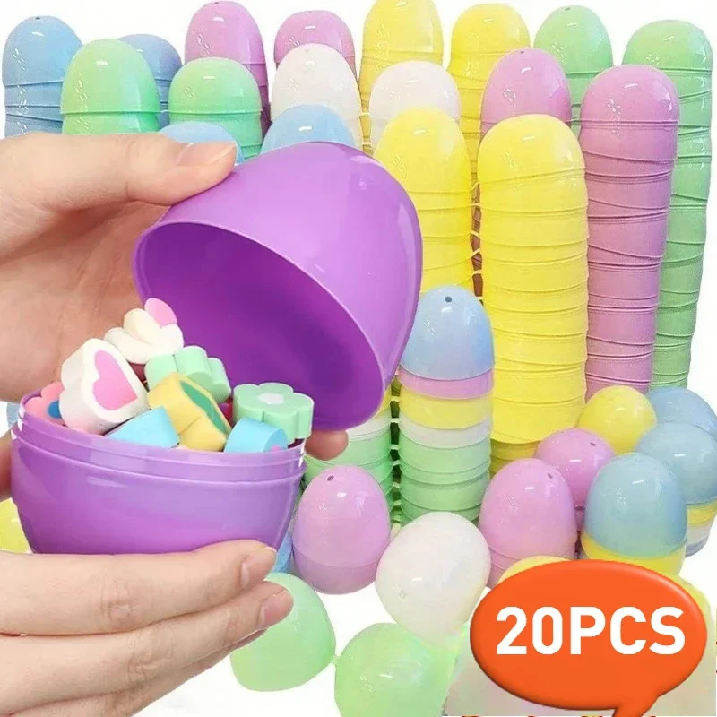 

10/20PCS Plastic Easter Eggs Fillable Plastic Egg Kids Toy Colorful Gift Packaging Box Easter Party Hunt Game DIY Craft Supplies