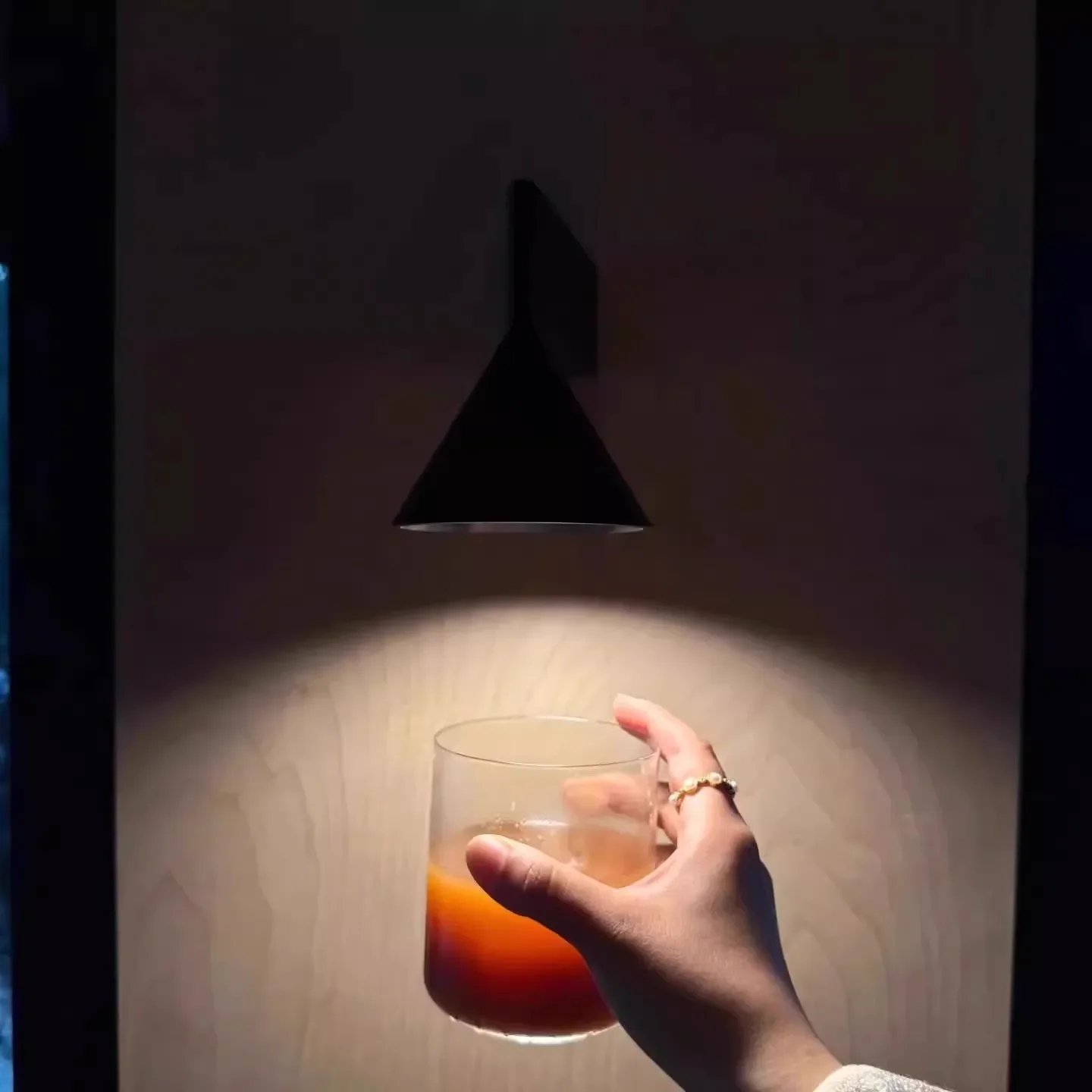 Nordic Designer Brushed Metal Small Wall Lamp Modern Creative Living Room Study Dining Room Personalized Cone-shaped Wall Light