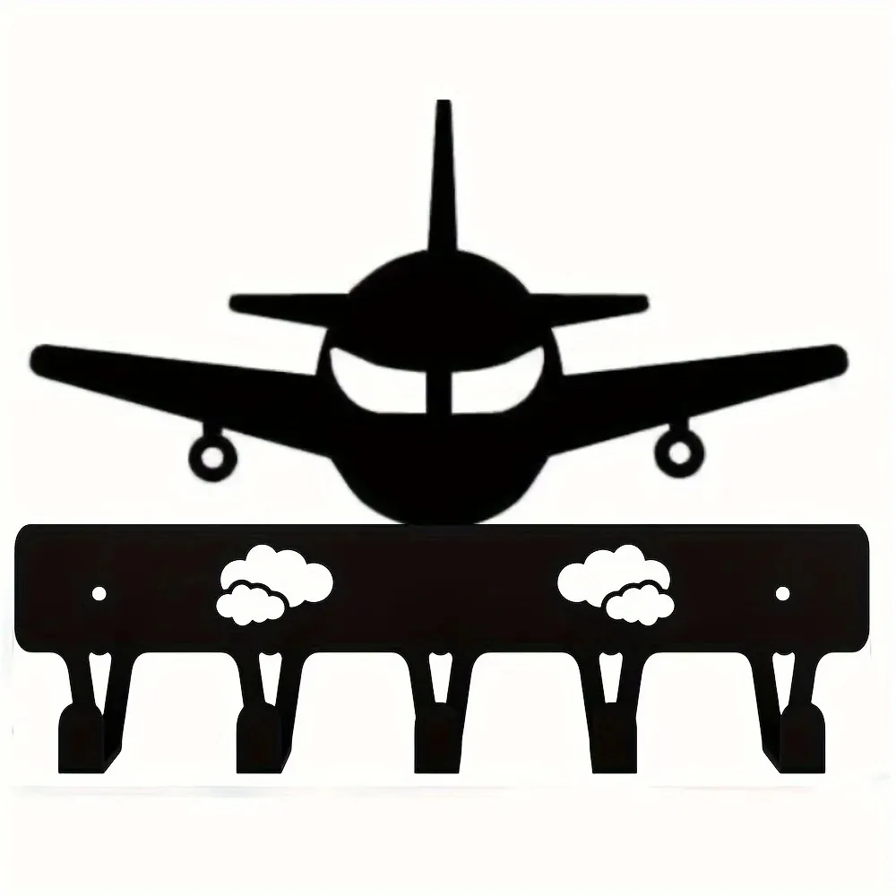 1 Stück Aluminium Flugzeug Wandkunst Schlüsselhalter Wohndekor Metall Flugzeug Wanddekoration für Wohnzimmer Schlafzimmer Küche Kinderzimmer