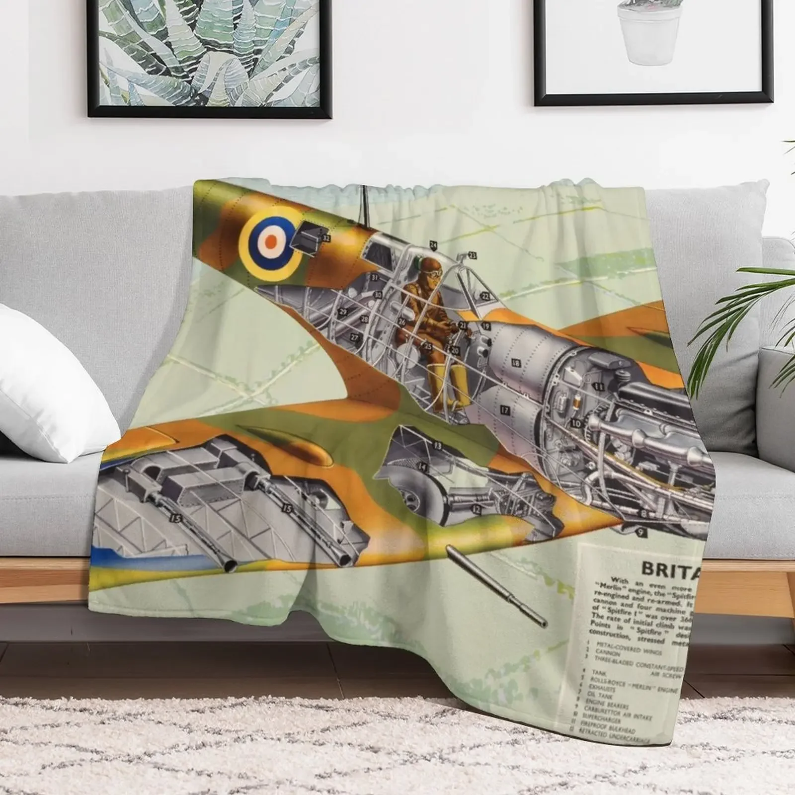 RAF Spitfire Throw Blanket Furrys Hair cosplay anime Blankets