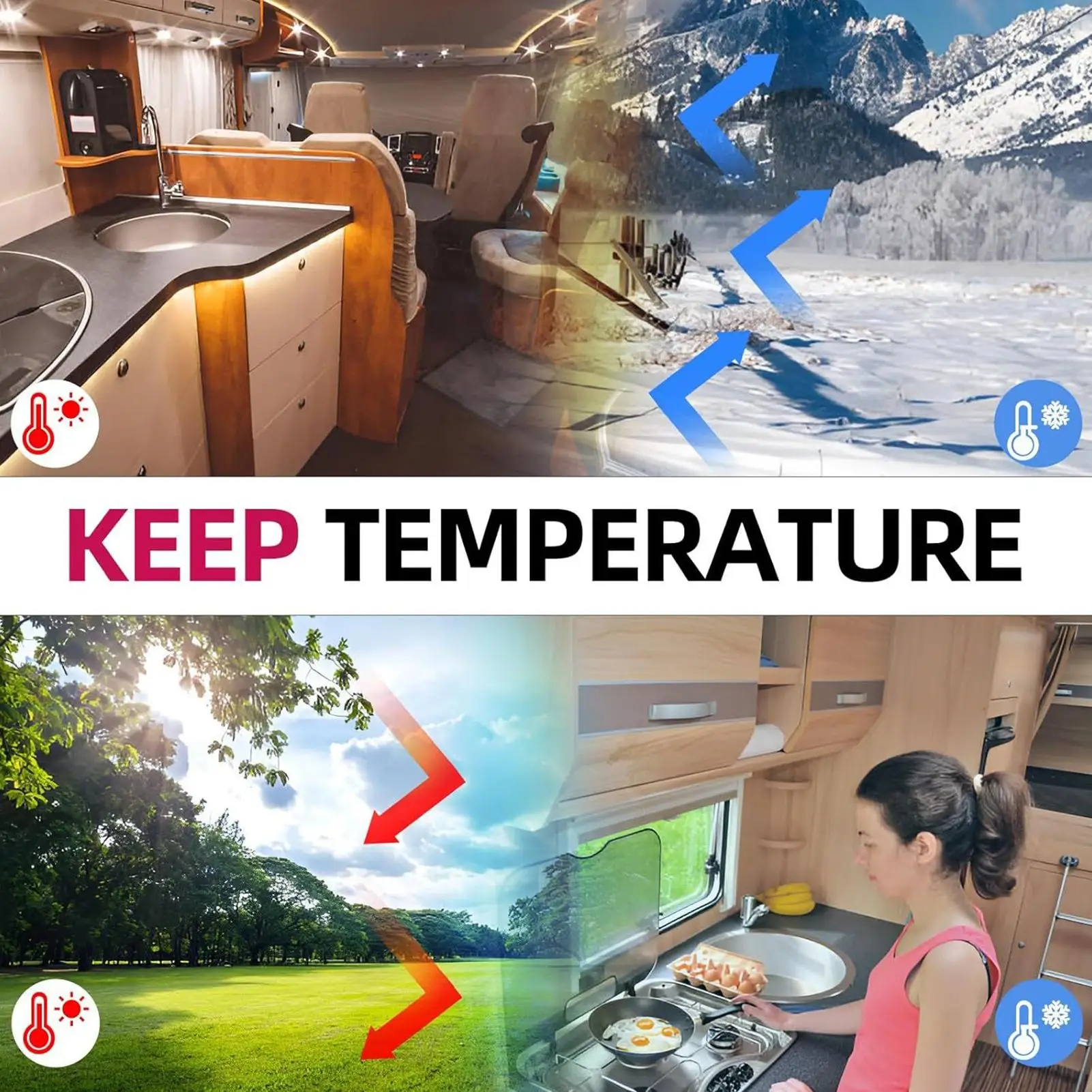 

Insulated Rv Door Curtains Windproof Dustproof 33X80Inch Screen Magnetic Insulated Door Cover For Travel Outdoor Protection