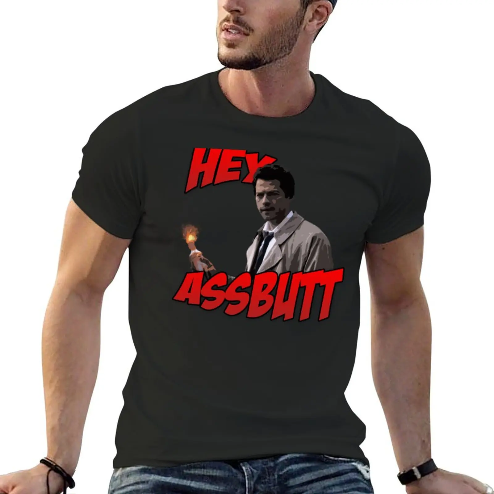 Hey Assbutt Sticker T-Shirt anime tshirt boys animal print customizeds t shirt men