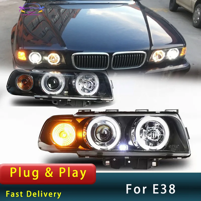 Car Styling Head Light for BMW  E38 1995-2002 728i 730i 735i 740i  LED Upgrade DRL  Turn Headlamp Accembly Auto Accessories