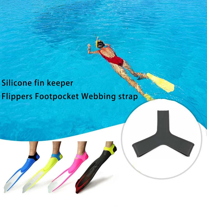 1Pair Scuba Diving Fin Keeper Gripper Foot Flippers Swimming Fin Keepers Grippers Straps Snorkeling Elastic Soft Silicone Strap