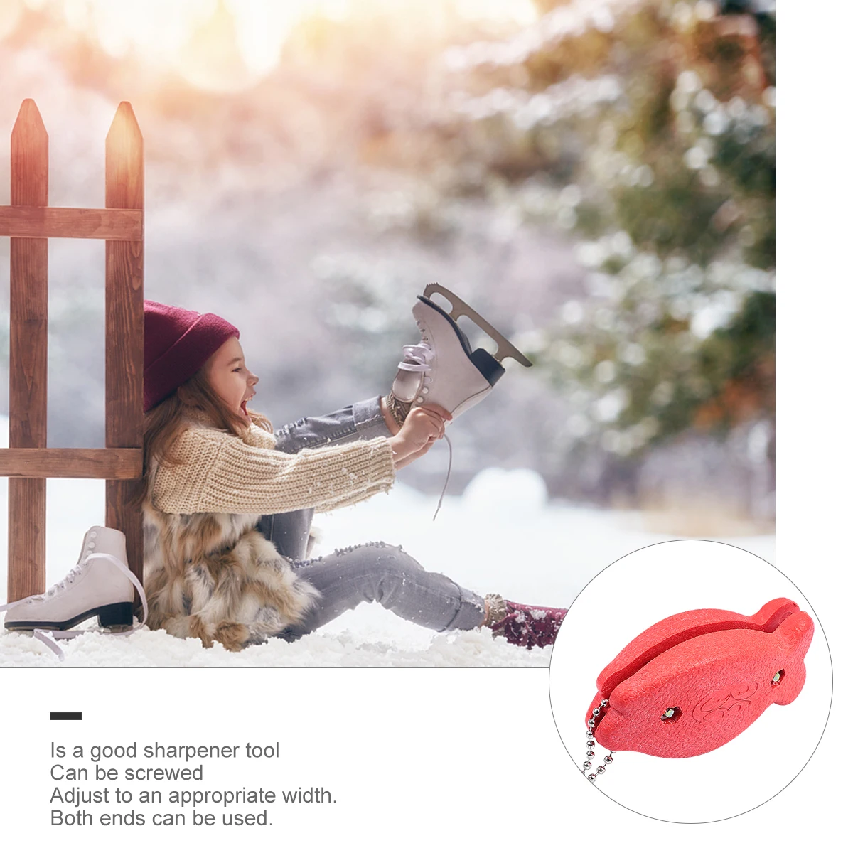 

Hockey Skate Sharpener Adjustable Ice Skate Conditioner Portable Key Chain Ice Shoe Sharpener Durable Skid Proof