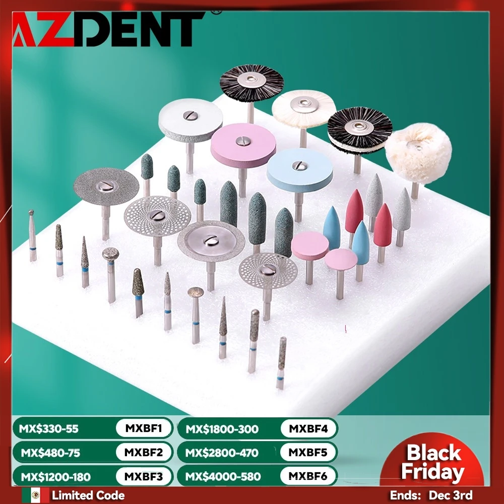 

1Box(Total 35Pcs/Box) Azdent Dental Lab Polishing Kit Ceramic Porcelain Grinding Dentist Tool