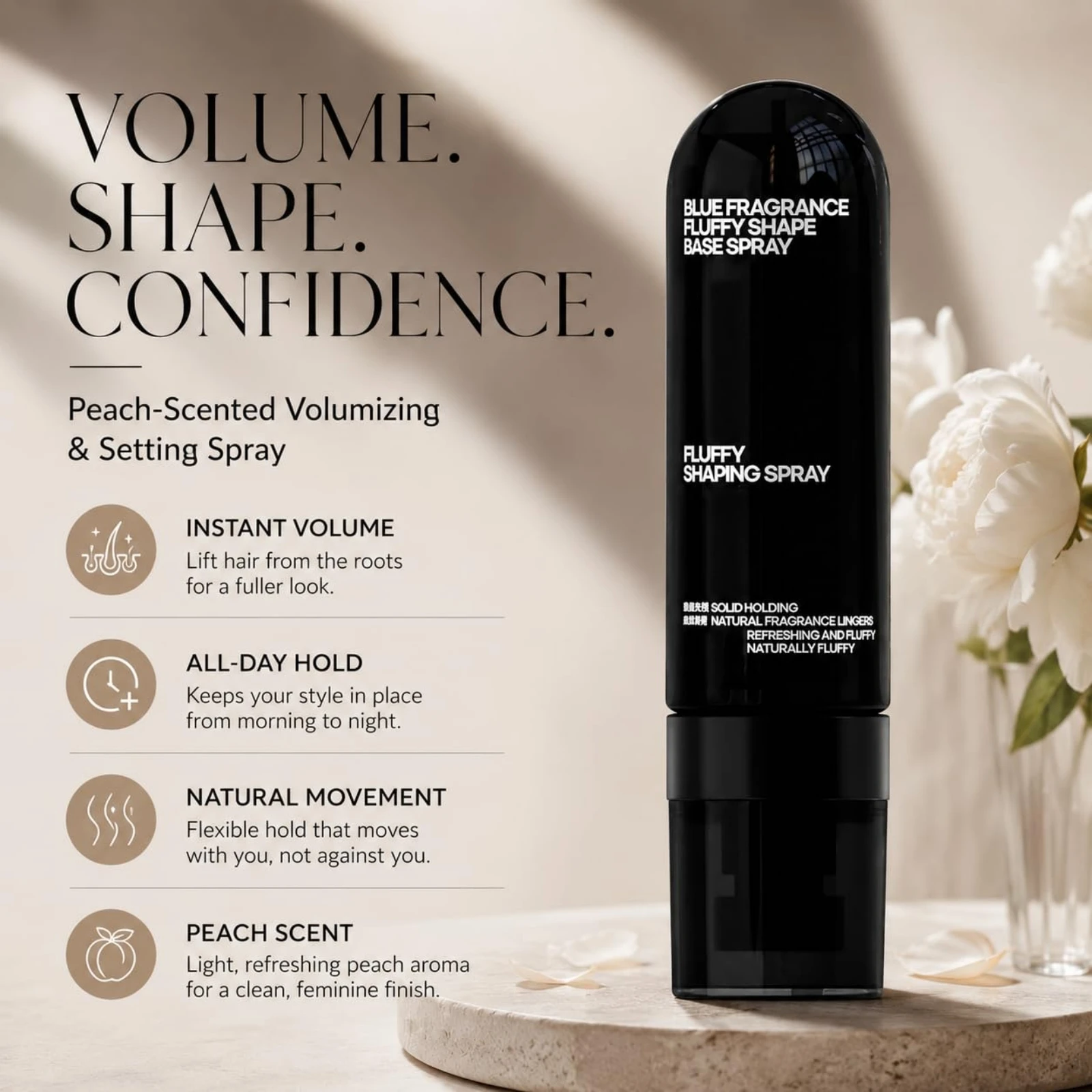 Volumizing Hair Spray Root Lift Setting Mist Lightweight Flexible Hold Non Sticky Lightly Scented Styling Long-lasting Hold