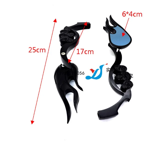 2024 trend 2Pcs Universal Motorcycle Heavy rearview mirror Side Mirrors Scooter Skull Fire Frame Style Rod fit for Harley Suzuki