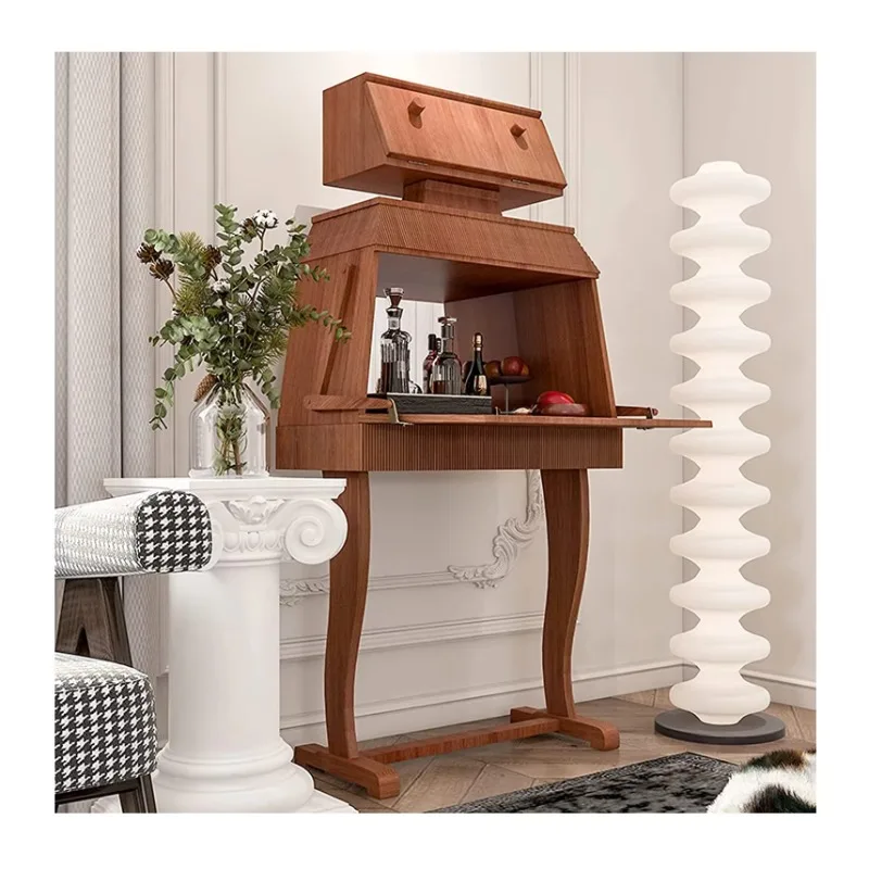 Multifunctional Deck Living Room Wooden Robot Medieval Rana Robot Wine Cabinet Wooden Locker Wine Rack