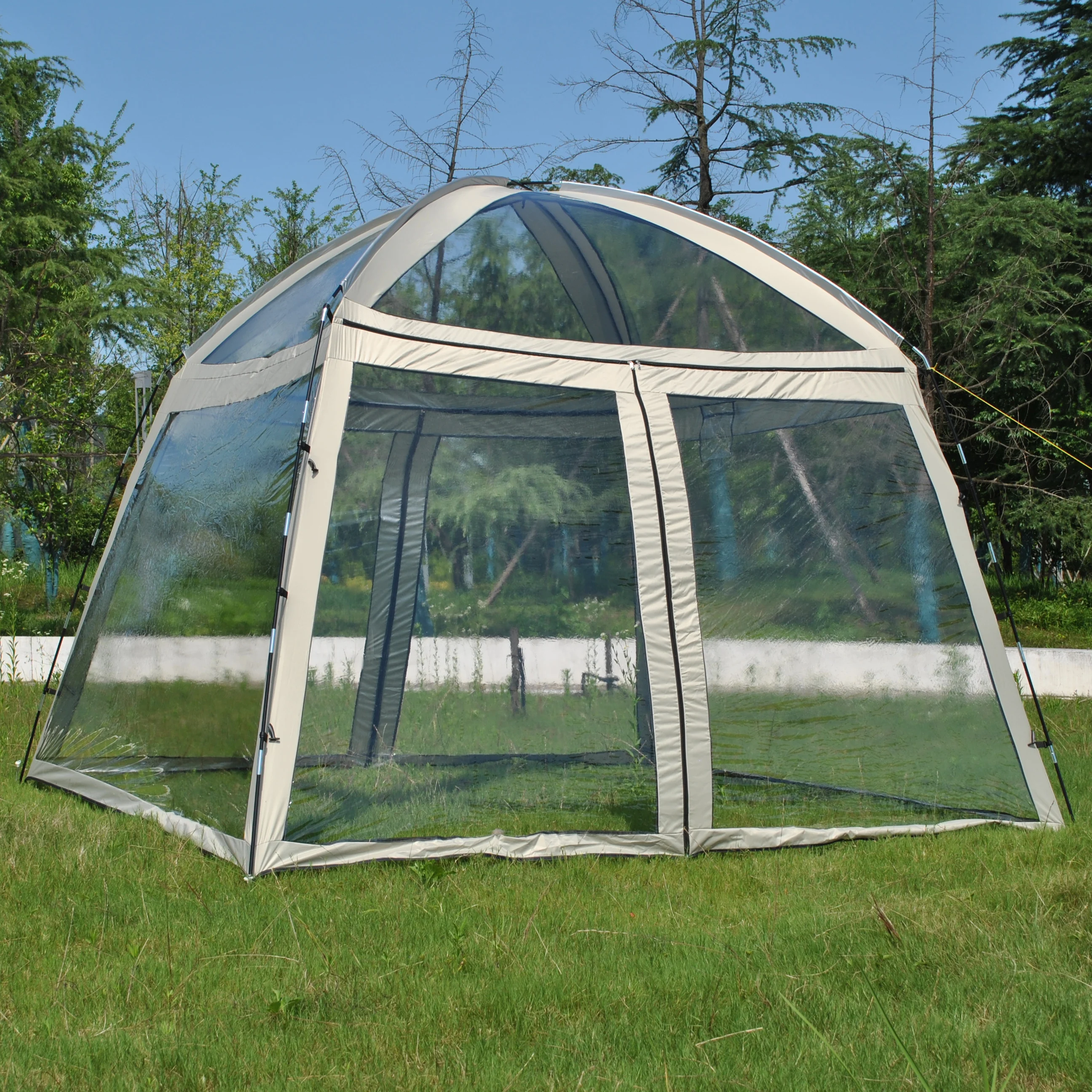 10 X 10 FT Sports Tent,Bubble Tent with Top Cover for 8-10 People, PVC Igloo Clear Screen House, Portable Rain Shelter