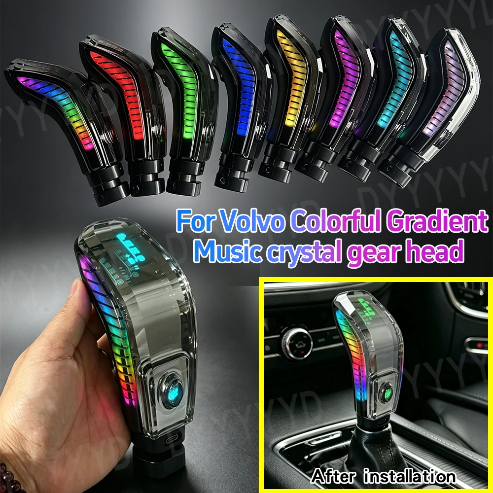 Crystal LED Gear Shift Knob Voice Control For Volvo XC60 XC70 S60 S80 V40 V60 V70 Car Gear Shift Ball Head Interior Accessories