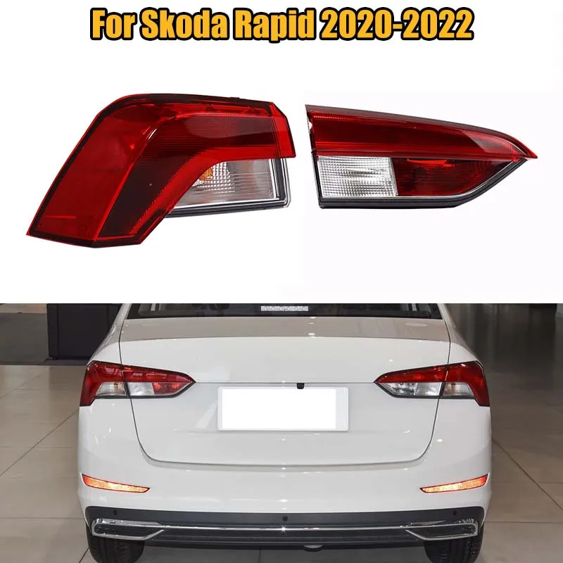 

Для Skoda Rapid 2020 2021 2022, задний внешний задний фонарь в сборе, стоп-сигналы, стояночный фонарь, указатель поворота, задний фонарь, автомобильные аксессуары