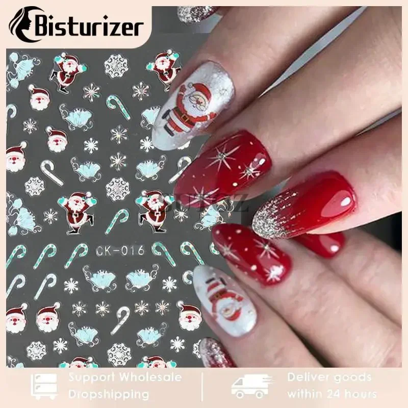 Christmas Nail Art Sticker Christmas Breath Manicure Christmas Elements Back Glue Cartoon Beauty And Health Elk Nail Stic Elk