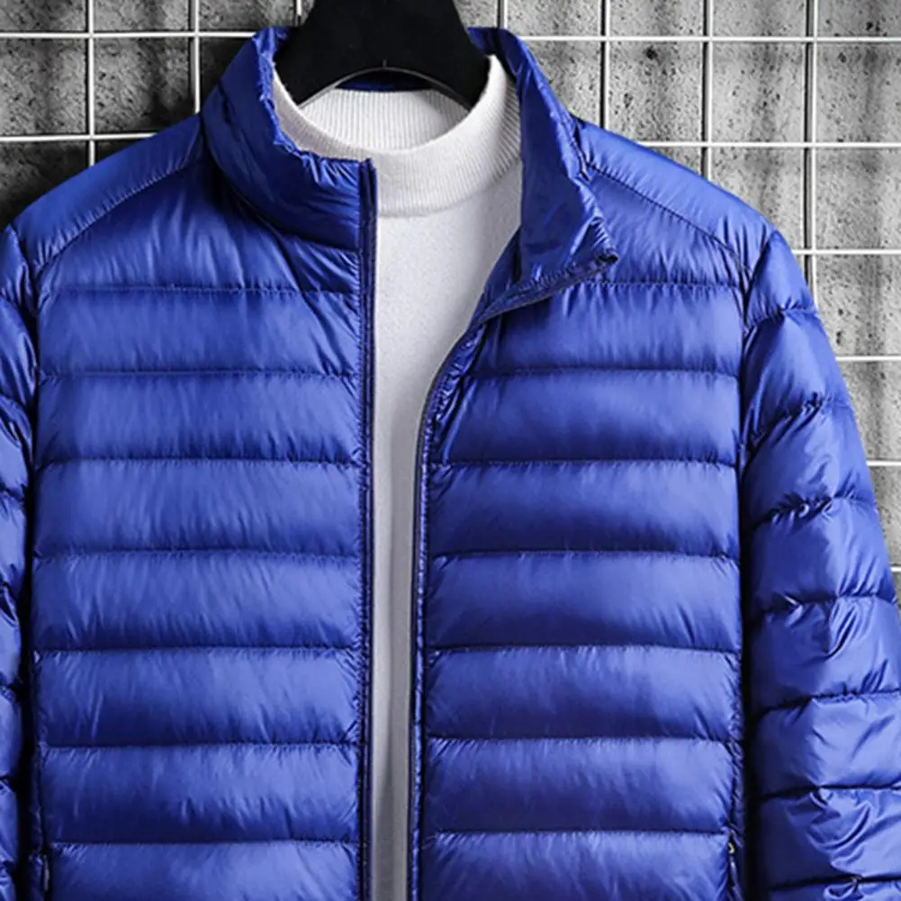 

Легкое теплое пальто, мужская зимняя куртка-парка, мужские легкие и тонкие пальто ﻿ Стеганая верхняя одежда из хлопка с боковыми карманами и пухом