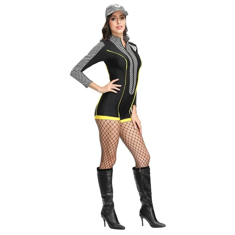 Halloween Cosplay Racer Uniform Sexy Super Auto Racer Coureur Kostuum Vrouwen Super Racer Auto Meisje Jumpsuit Coureur Kostuum