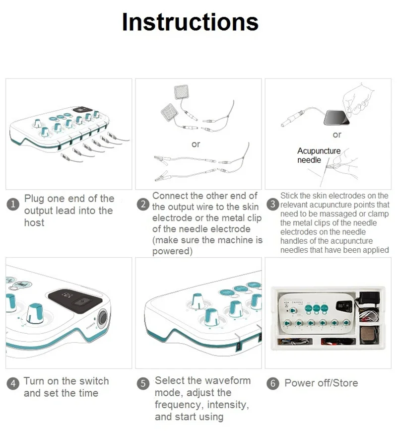 6 Channels Electric Hwato SDZ II Low-Frequency Electro Acupuncture Stimulator Acupuncture Needle Treatment for Nerve and Muscle