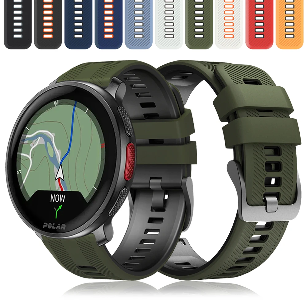 22mm Silicone Smartwatch Strap For Polar Vantage M3 M2 M/V3 Adjustable Band For Polar Grit x X2 Pro Titan Quick Release Bracelet
