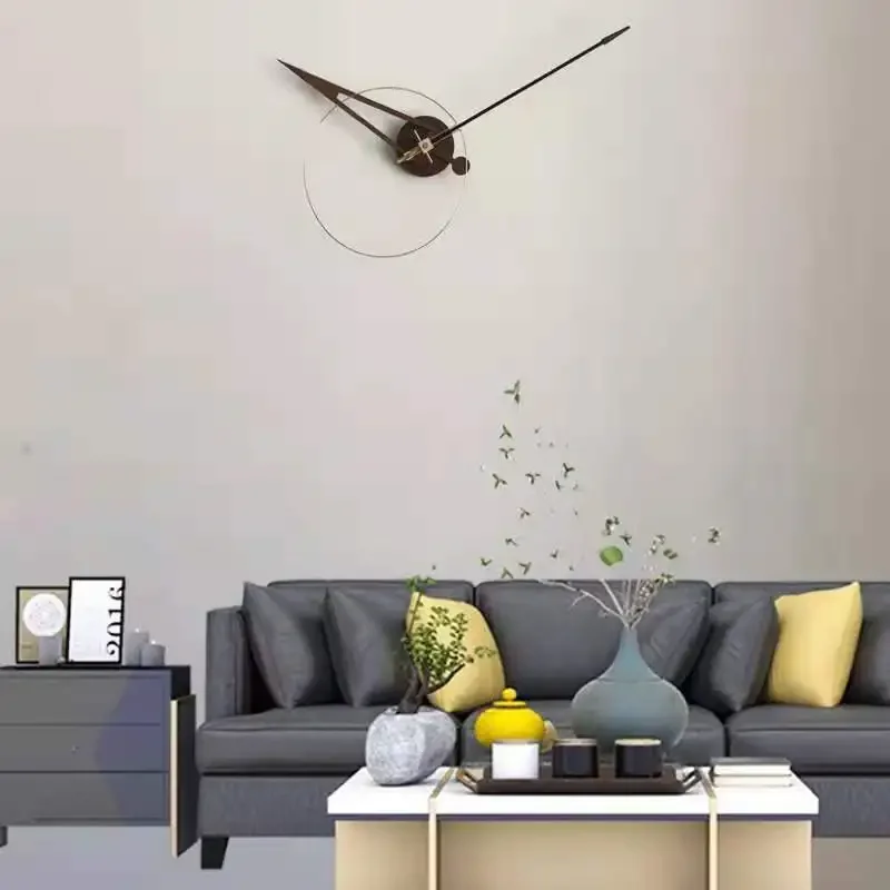 Creative Silent Frameless Wall Clocks Minimal Oversized Pointer Wall Clocks Easy Install Spanish Unique Artistic Luxury Style Ho