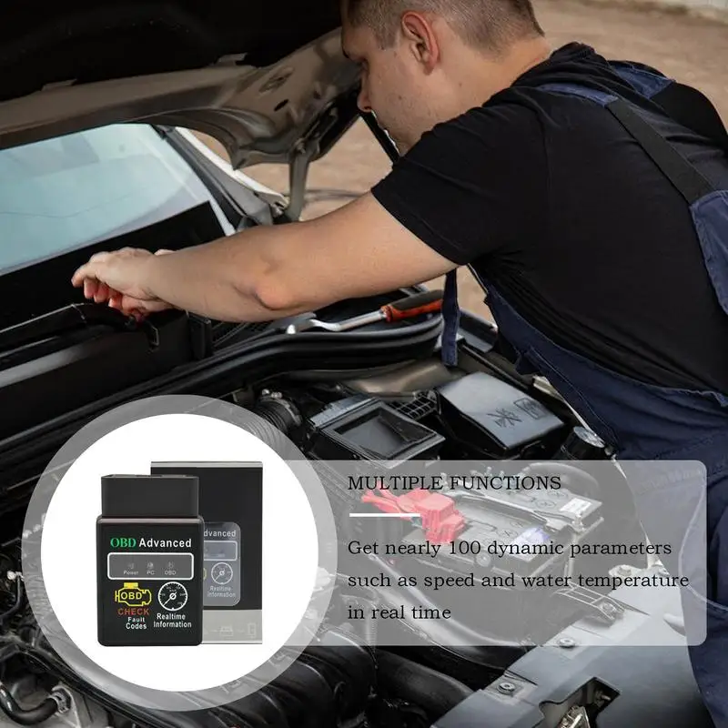 Carro obd2 scanner elm327v1.5 leitor de código detector de falhas automotivas obdii diagnóstico scanner para android windows ios