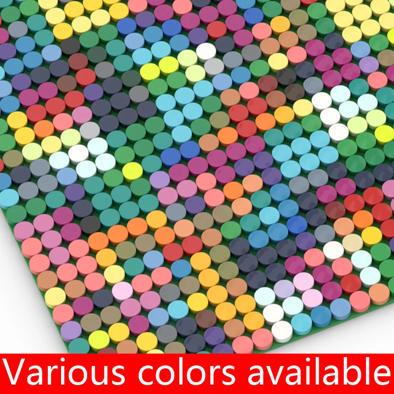 500 Stück 98138 Runde Fliesen 1x1 Flache Kreis-Pixel-Kunst-Materialien Malerei Bausteine Mosaik-Zeichnung für Künstler Professionelle Spieler
