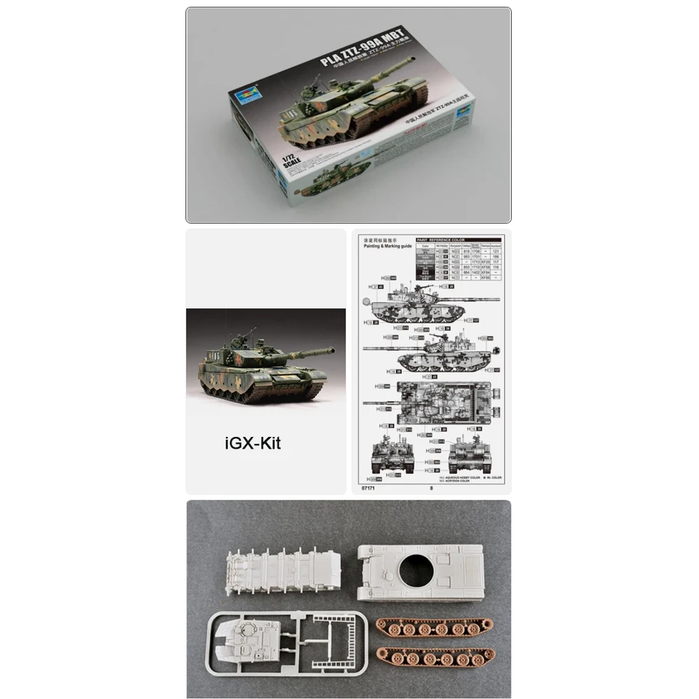 Trompetçi 07171 1/72 Ölçekli PLA ZTZ99 ZTZ-99A MBT Ana Muharebe Tankı Araç Hobi Zanaat Montaj Plastik Model Yapı Kiti