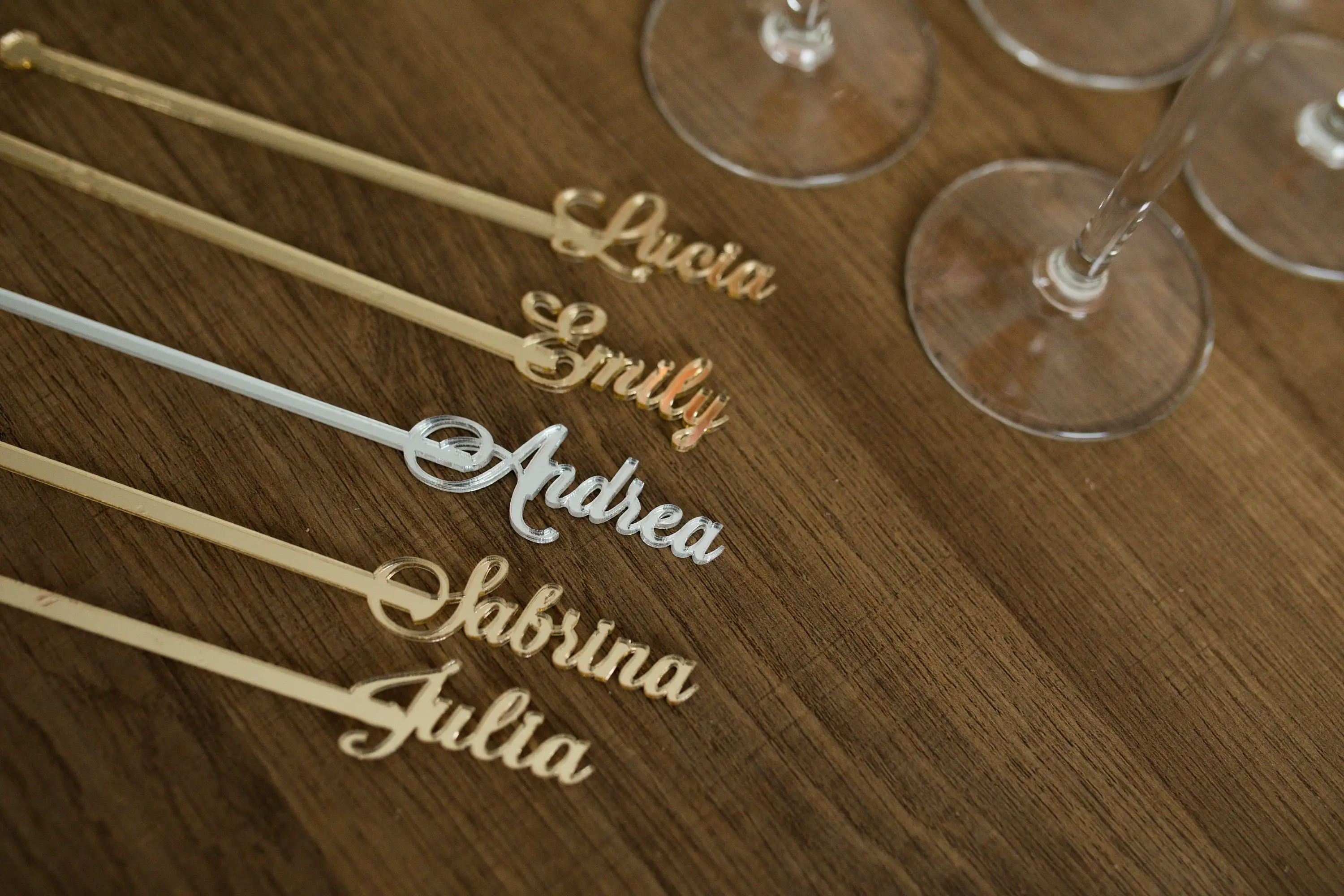 Acrylic Drink Stirrers, Custom Lasercut, Wedding Place Names, Guest Names, Decoration, Shower Name Drink, 20, 60, 80Pcs