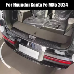 Car trunk threshold protection frame ABS material carbon fiber pattern For Hyundai Santa Fe MX5 2024