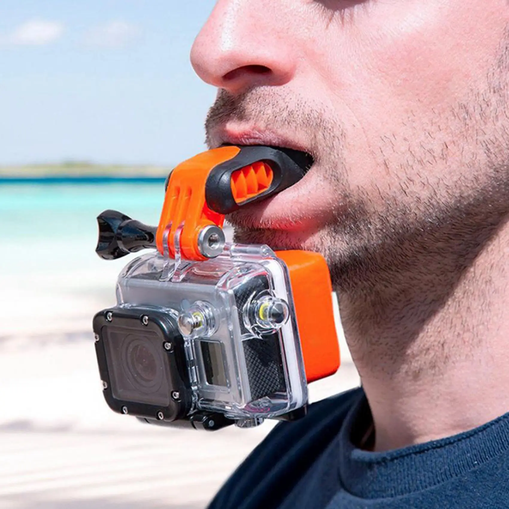 FFYY-Mouth Mount Conspicuous Portable Camera Accessories Surfing Mouthpiece Bite for GoPro Hero 7/6/5 Action Cameras
