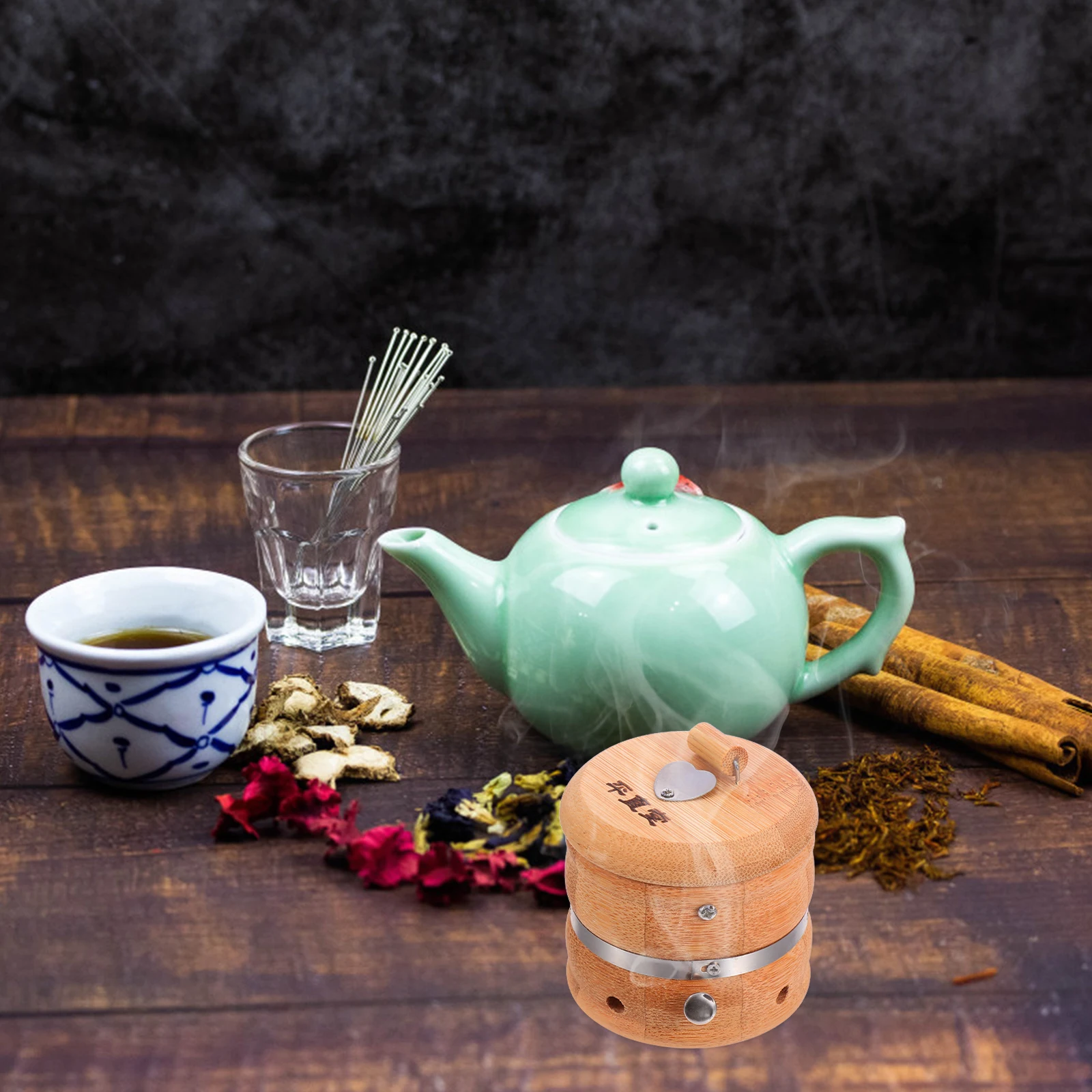 

Прочная бамбуковая коробка для прижигания, портативный материал, горшок для соскабливания мокса для расслабления тела, жизненная физиотерапия, горелка мокса