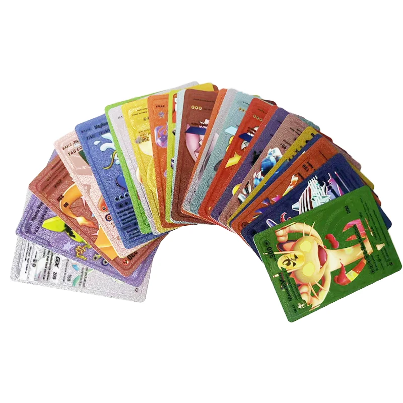 Pokemon Cards  Spanish French English Vmax GX Color Energy Card Pikachu Rare Collection Battle Trainer Boys Party Game Gift Toys