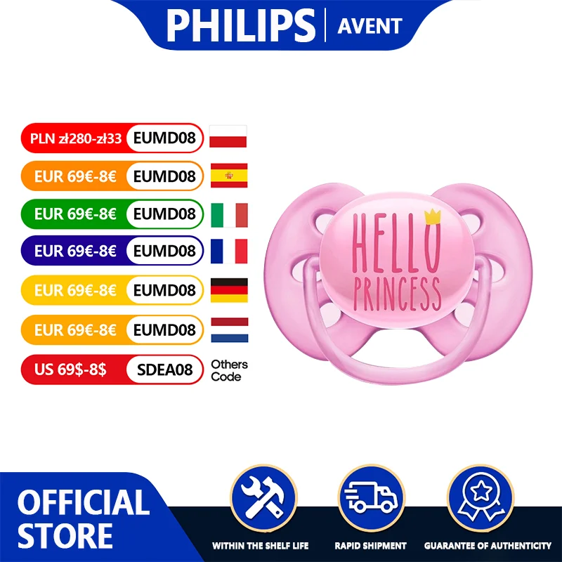

PHILIPS AVENT Soothing Pacifier for Newborns 0-18 Months – Silicone| Anti-Colic Ventilated Design | BPA-Free & Odorless
