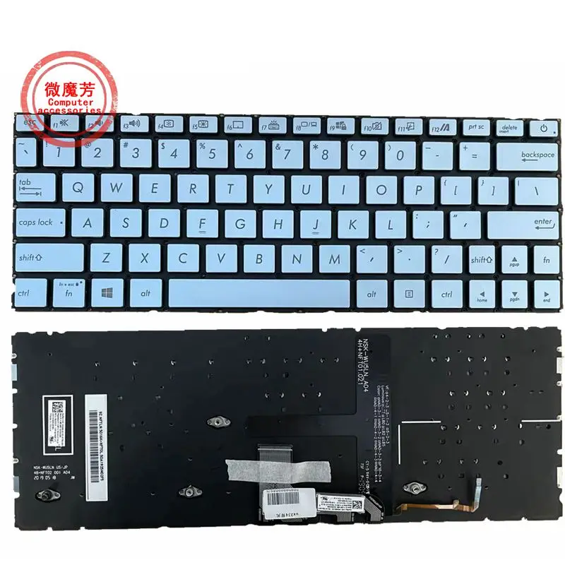 teclado dos eua para asus zenbook 13 ux333f ux333 ux333fn u3300f uf3300fc ingles retroiluminado 01