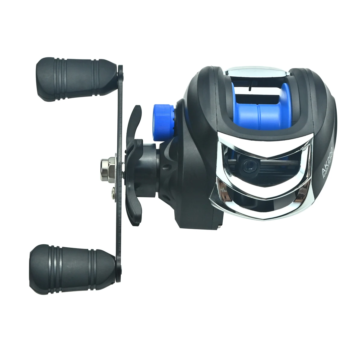 Baitcasting-Rolle, Übersetzungsverhältnis 7,2:1, maximale Bremskraft 18 LB, flache Spule, für Süßwasser- und Salzwasser-Angelrollen, Karpfenangeln. – Detail 11