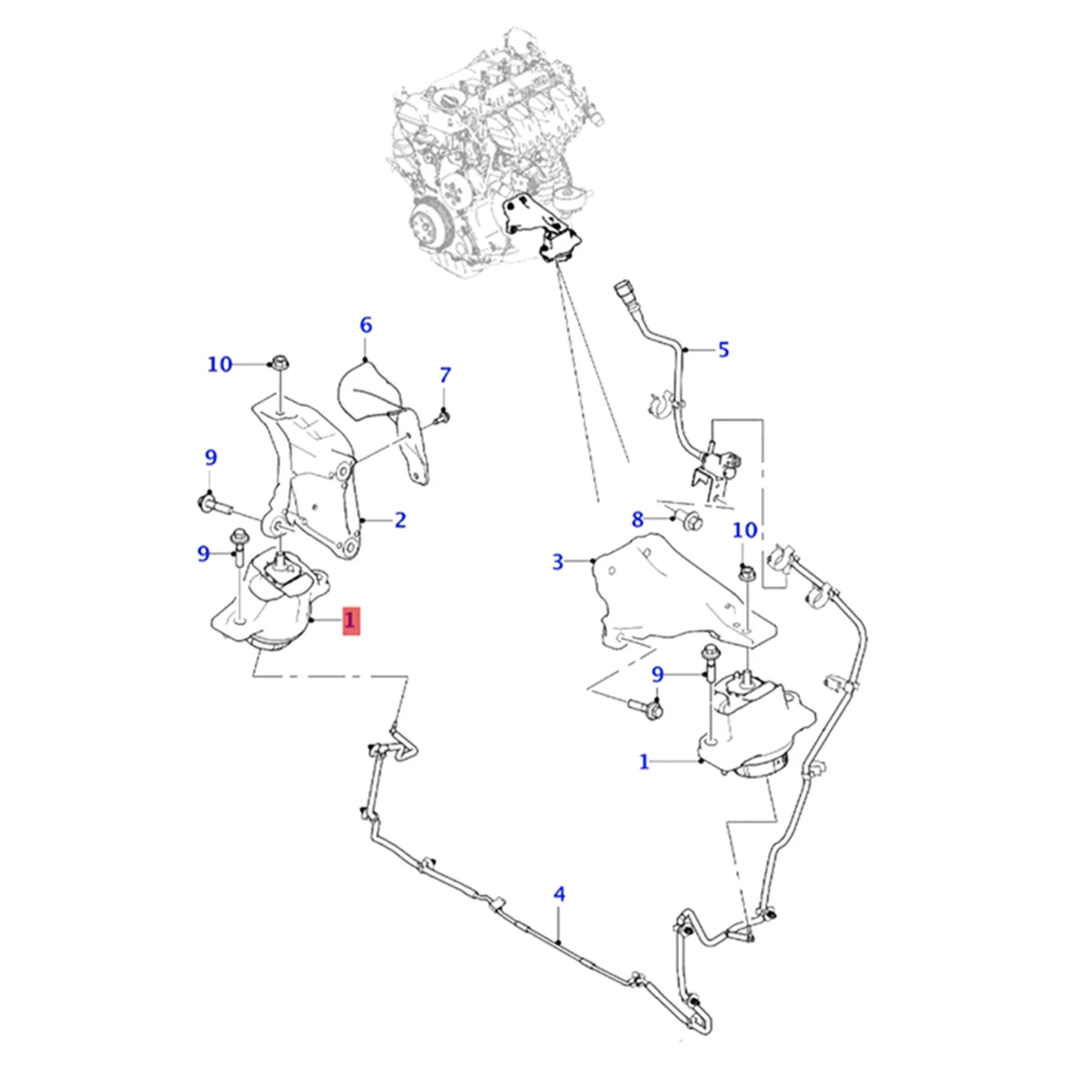 Мягкая подкладка двигателя для Jaguar XE 2,0 T X760 2016-2020, поддержка коробки передач, резиновый кронштейн для крепления двигателя