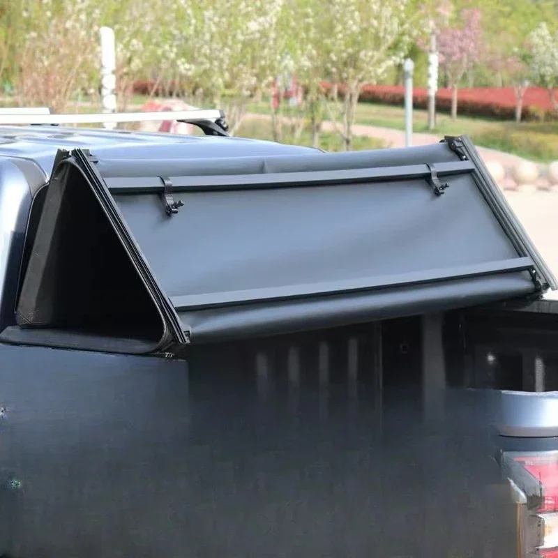 Pickup tri-fold suitcase cover manually operated rainproof rear cargo cover