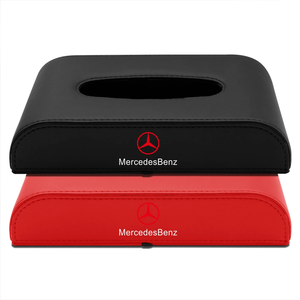 1PCS PU Leather Tissue Box Car Tissue Box Interior Storage Box For Mercedes Benz AMG New A/B/C/E/S Class C200L GLC GLA W203 W204