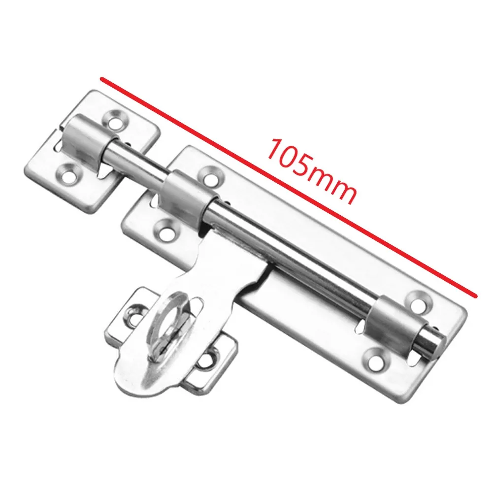 High Quality Door Bolt Latch Lock 1 Pcs 4inch/6inch/8inch Anti-Theft Anti-corrosion Security Silver Stainless Steel