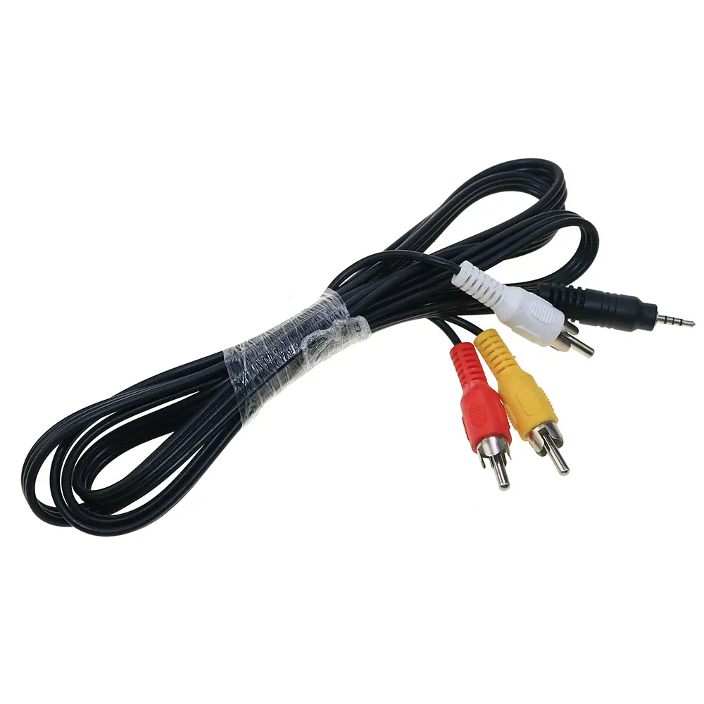 YUXI 1PCS 1.5M 2.5mm Jack Plug Male to 3 RCA Adapter High Quality 2.5 to RCA Male Audio Video AV Cable Wire Cord